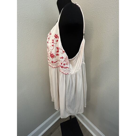 Torrid Womens Embroidered Babydoll Tank Top Plus Size 2 Empire Waist 2X Blush - Picture 3 of 6